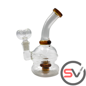 CURVED NECK COLOR WHEEL WATER PIPE BROWN 5inch